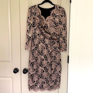 Black and gold dress with sequins